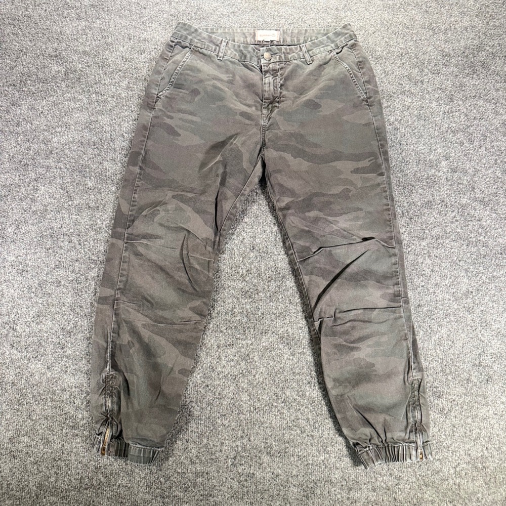 Sundry Anthropology Camo Joggers Pants USA Made Cotton Smoke Grey Size 28 Womens